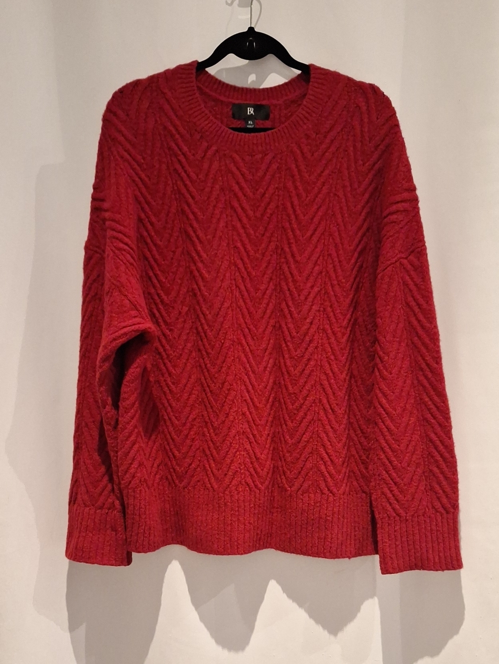 Banana Republic Red Cable Knit Crewneck Sweater